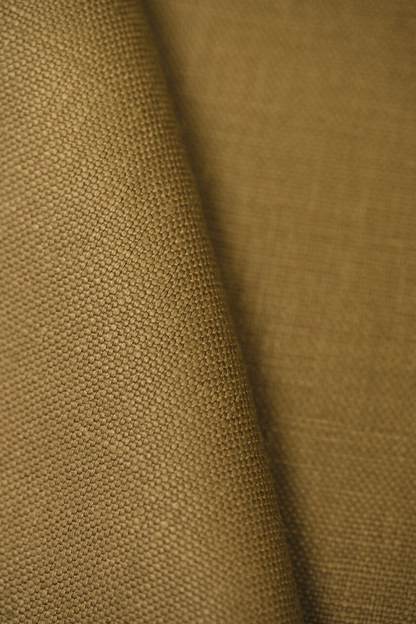 1 Yard Olive Pure Linen Fabric Heavyweight 10.5 oz 56/58 Inches Wide